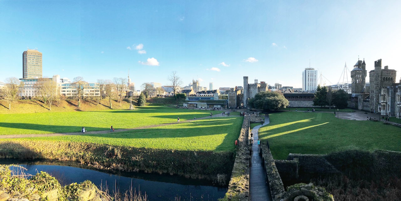 The view from the Cardiff Castle