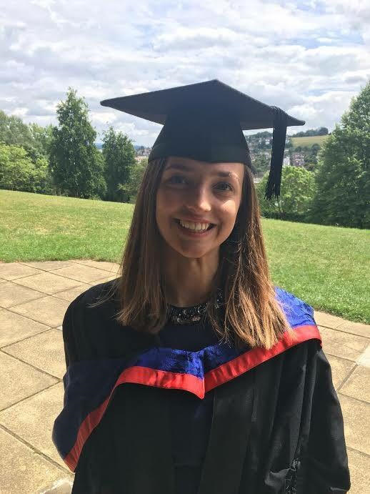 Photgraph of Katherine Sands in graduation robes