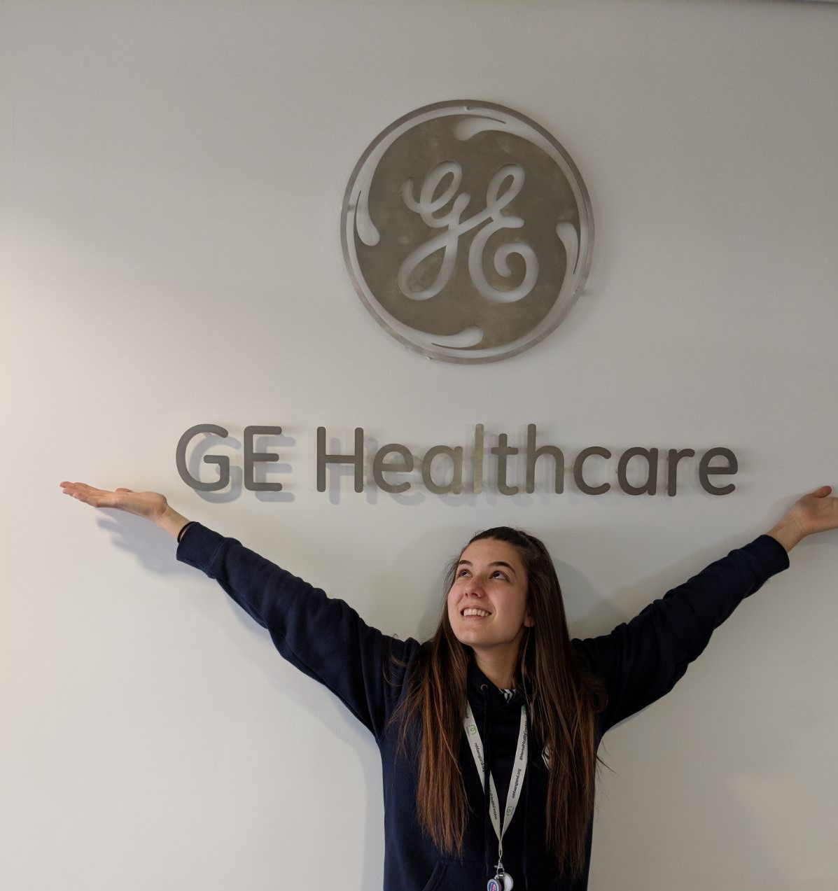 Eva at her placement at GE Healthcare