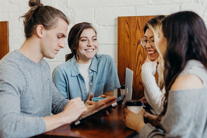 A group of friends displaying the skill 'communication'