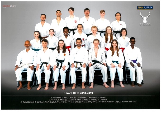 20 members of Team Surrey Karate