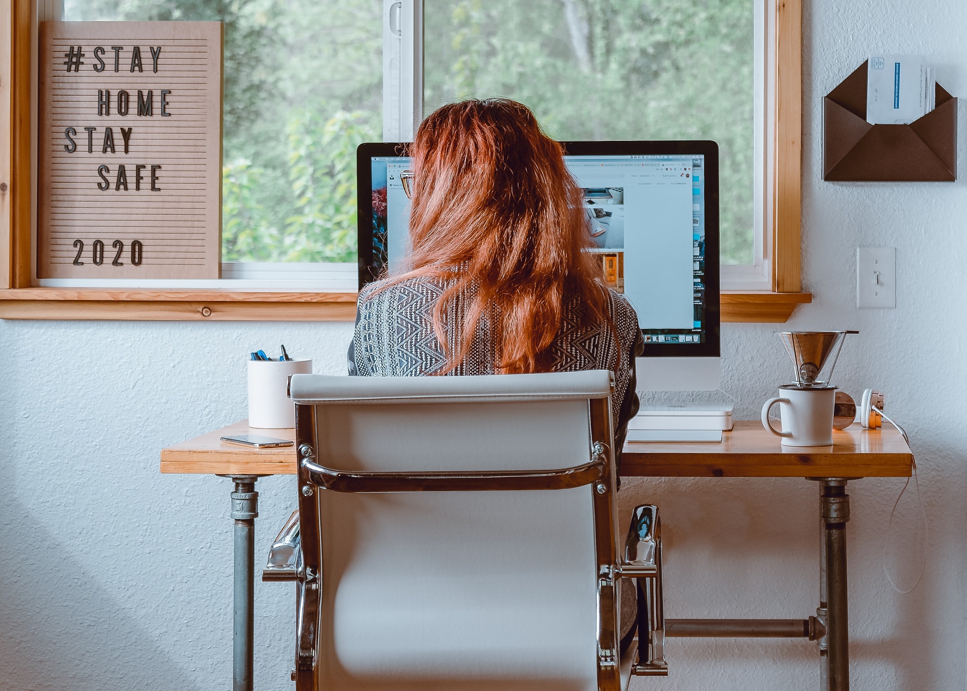 Placement student working from home on a laptop