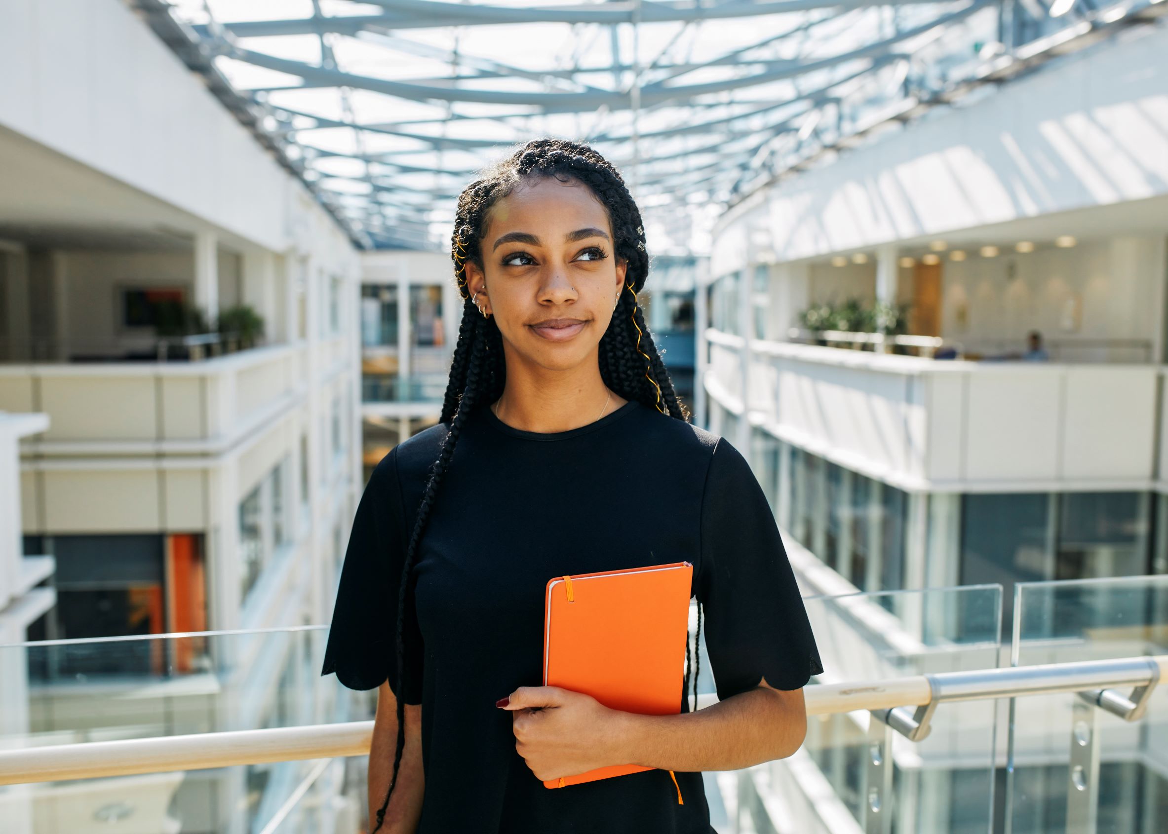 Image of GSK Employee with backdrop of the office