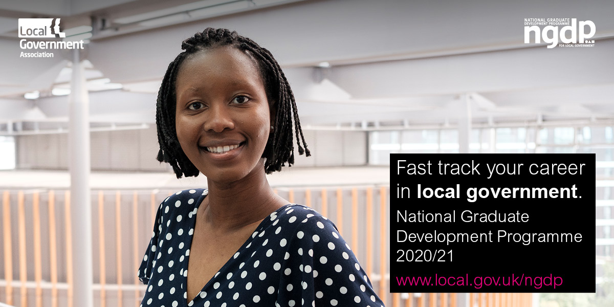 Young woman smiling at the camera. Fast Track your career in local government - National Graduate Development Programme 2020/21