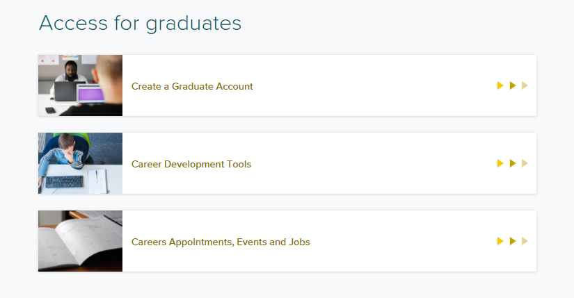 A screenshot of the Access for graduates part of the Surrey Pathfinder landing page