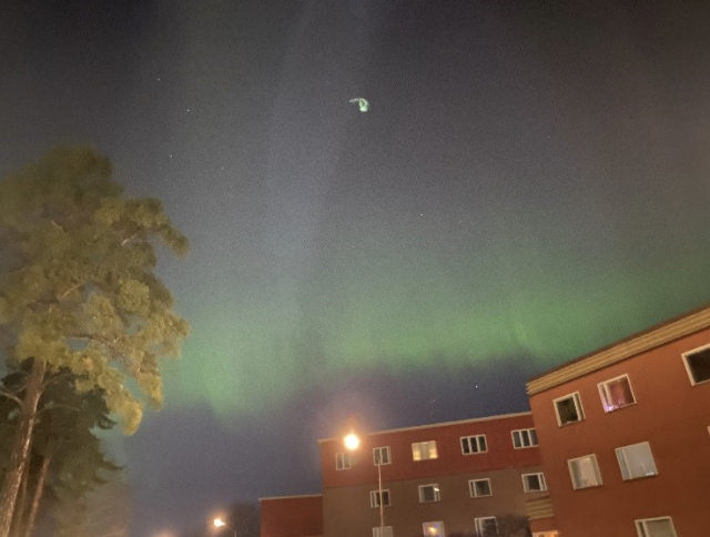 A rare glimpse of the Northern Lights in Stockholm 
