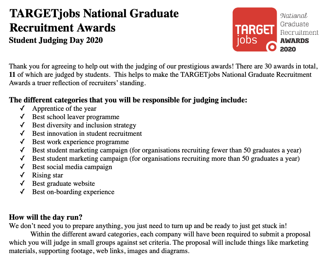 National Graduate Recruitment Awards Judging Day! | Surrey meets 