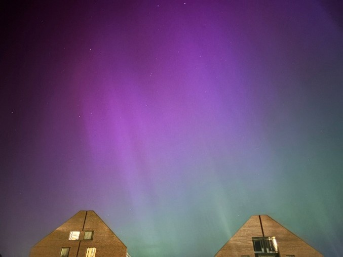 Aurora, Northern Lights over Manor Park at University of Surrey