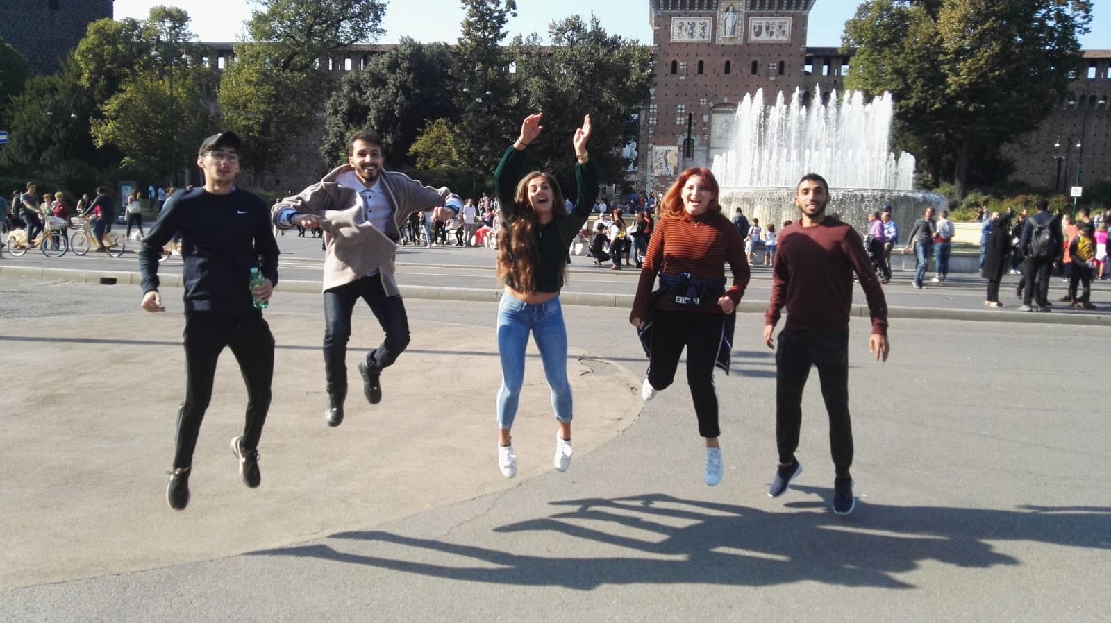 Me and some friends in front of the castle 