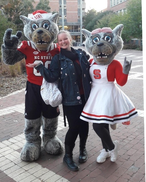 Kim, Mr and Mrs Wolf at NC State University Brickyard