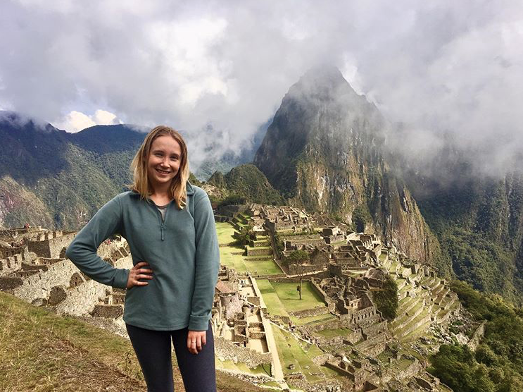 Picture of my having just finished the Inca Trail by Macchu Pichu