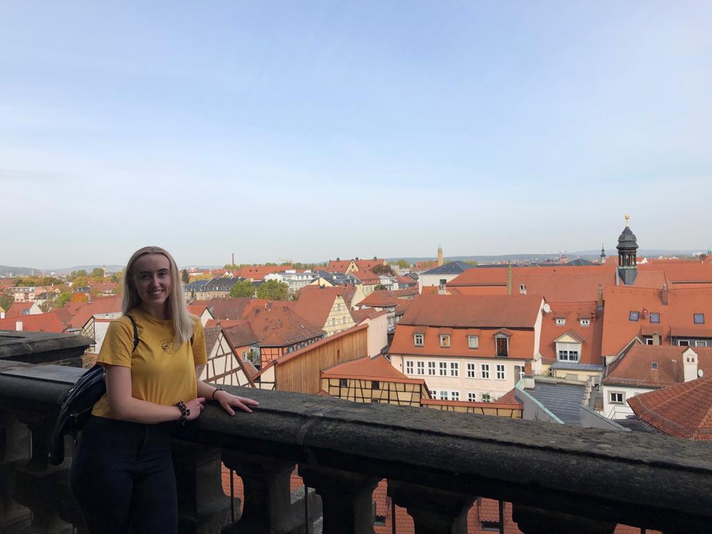 Image of me at the Rosengarten with views across Bamberg