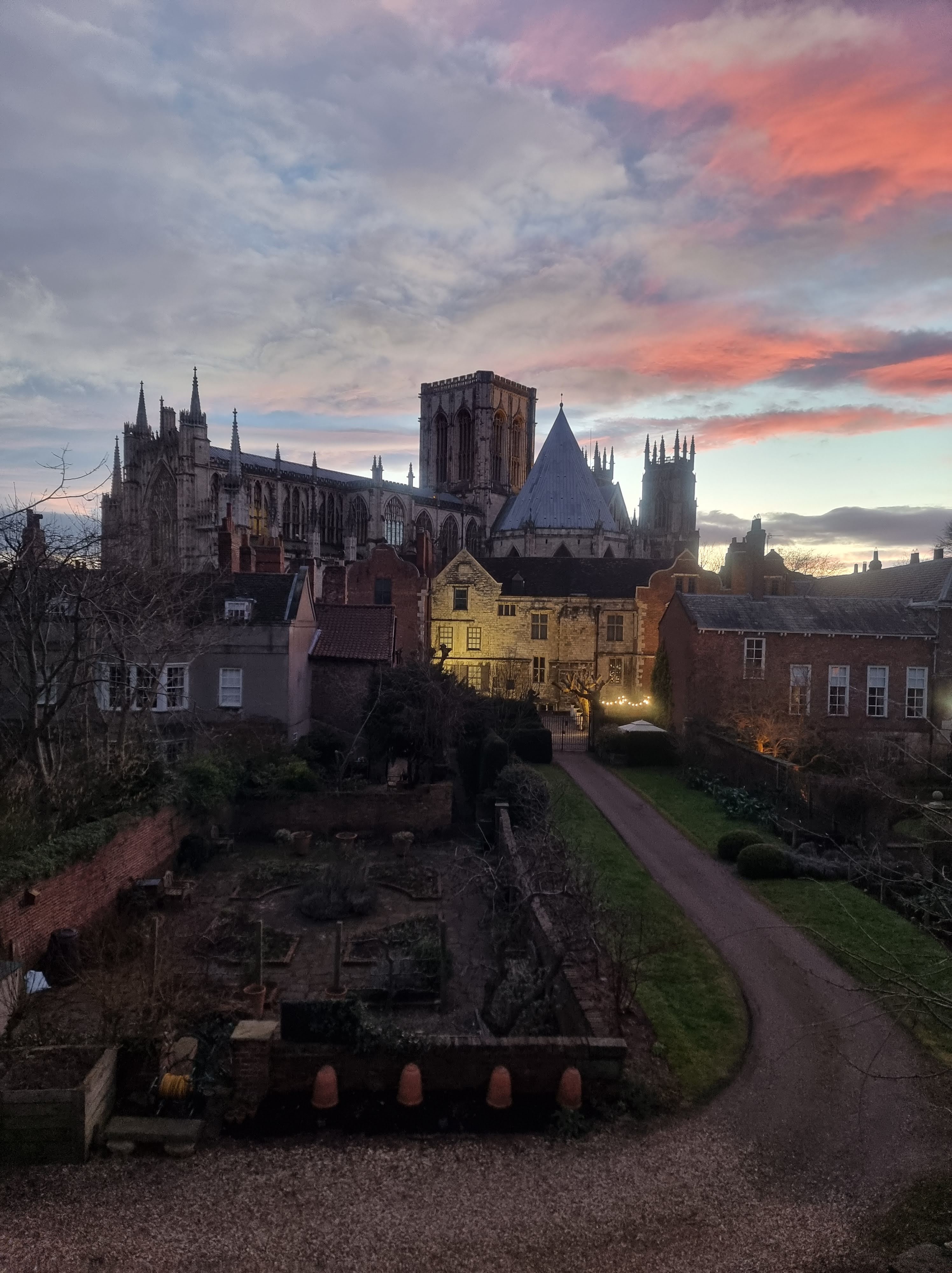 Views of the York Minster from the ancient city walls