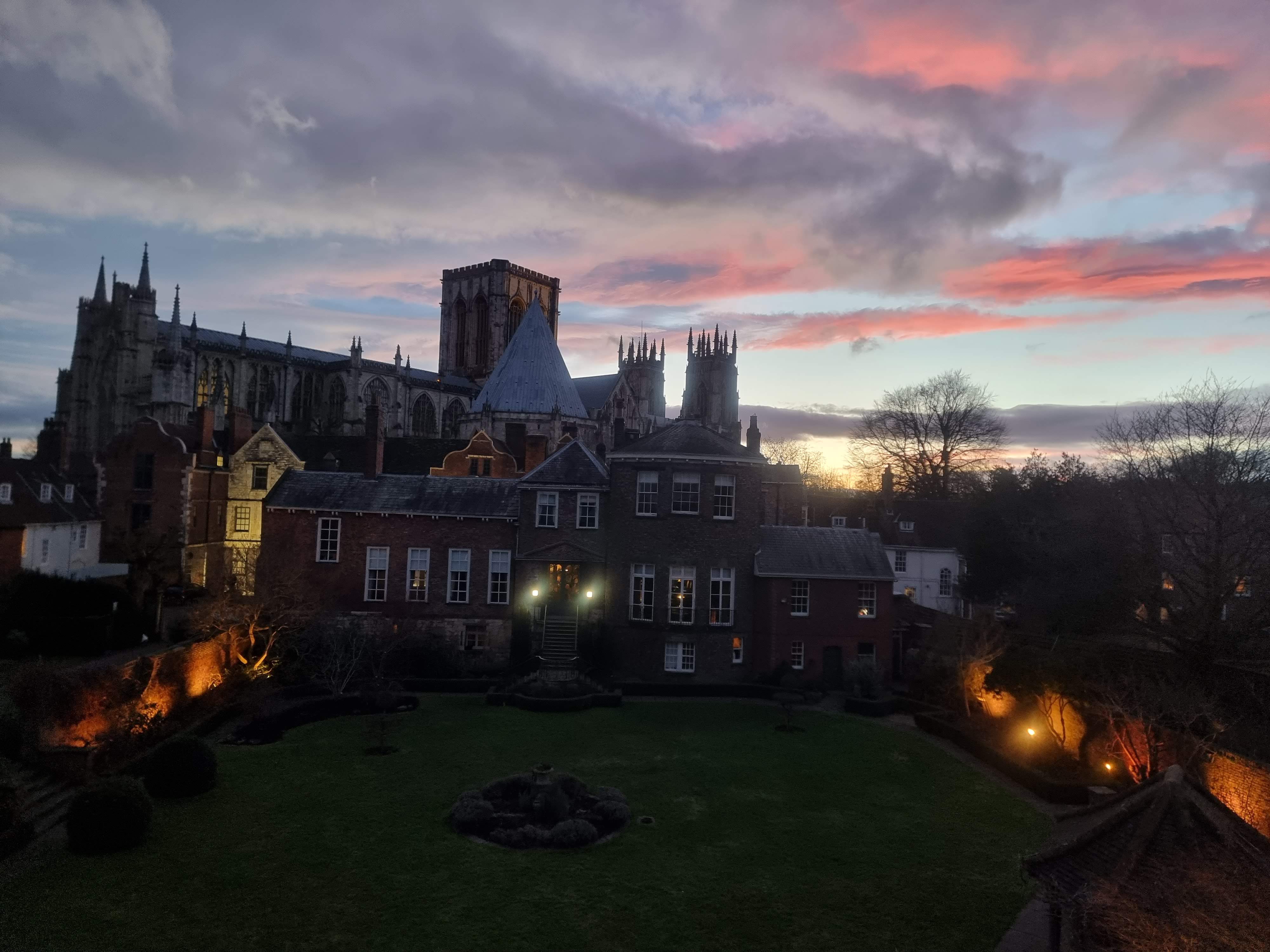 Views from the York city walls during sunset