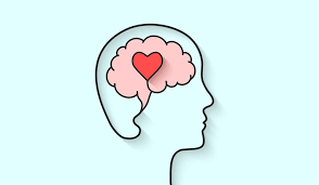 Brain with a love heart inside- love your mind
