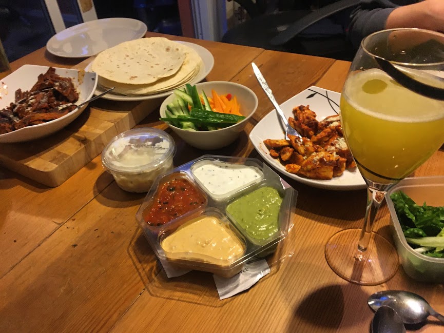 Fajita night with cocktails