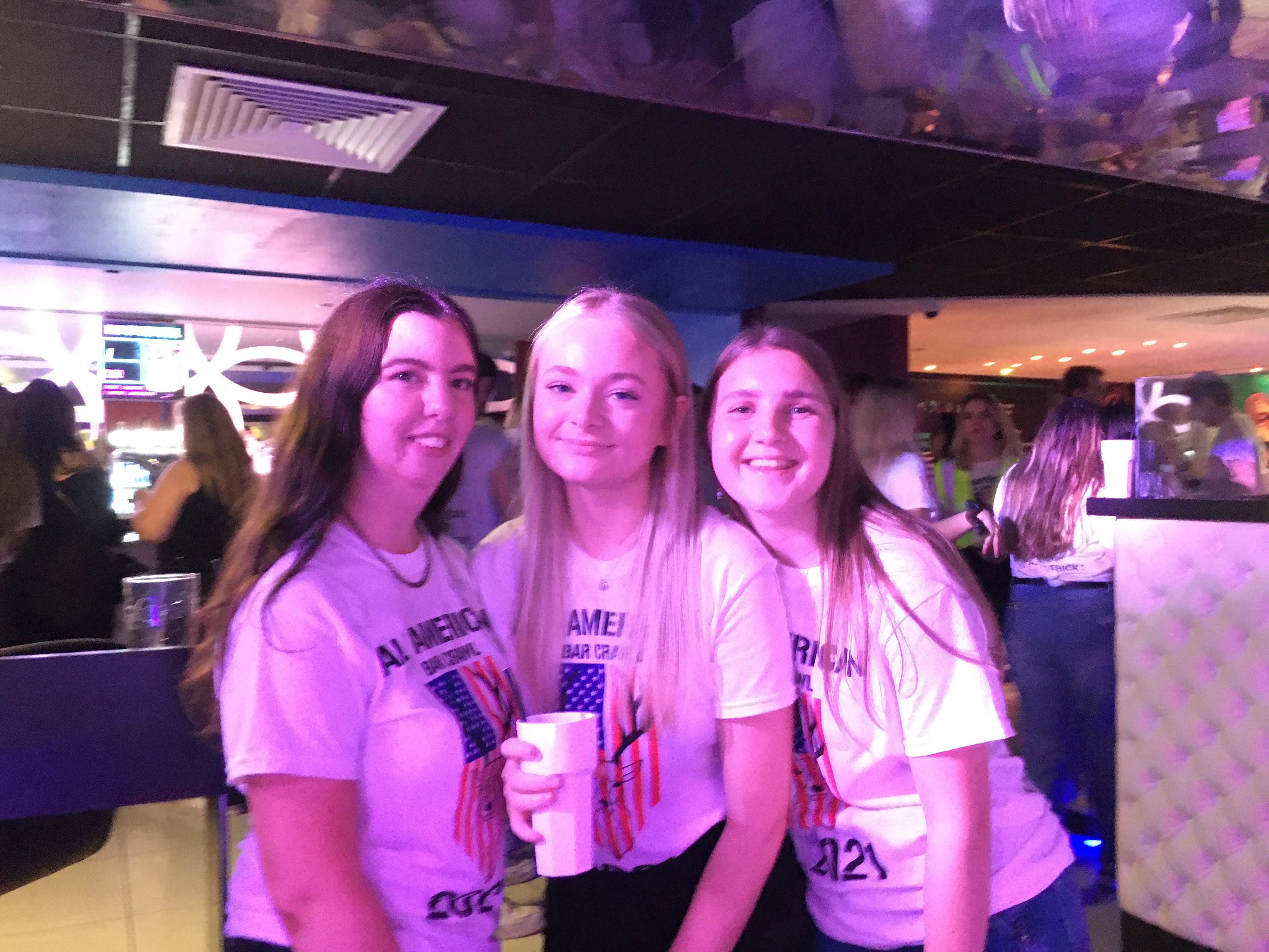 Surrey students in a bar on a sport bar crawl social