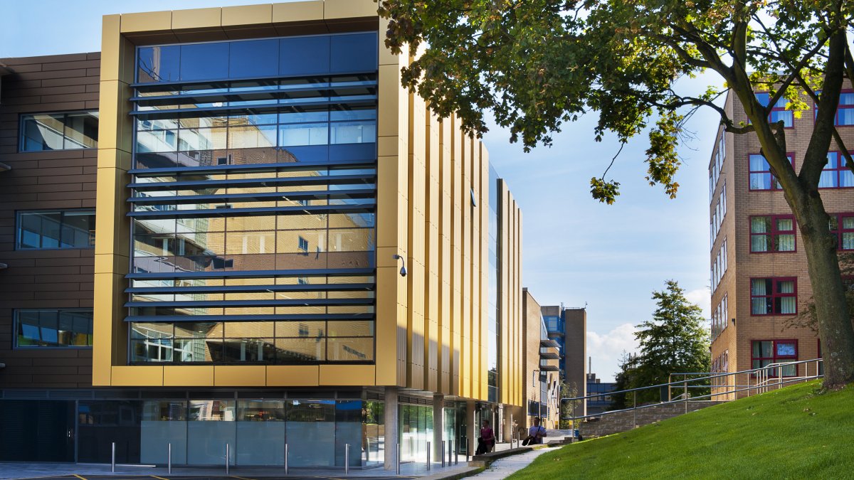 University of Surrey Stag hill campus library in the sunshine