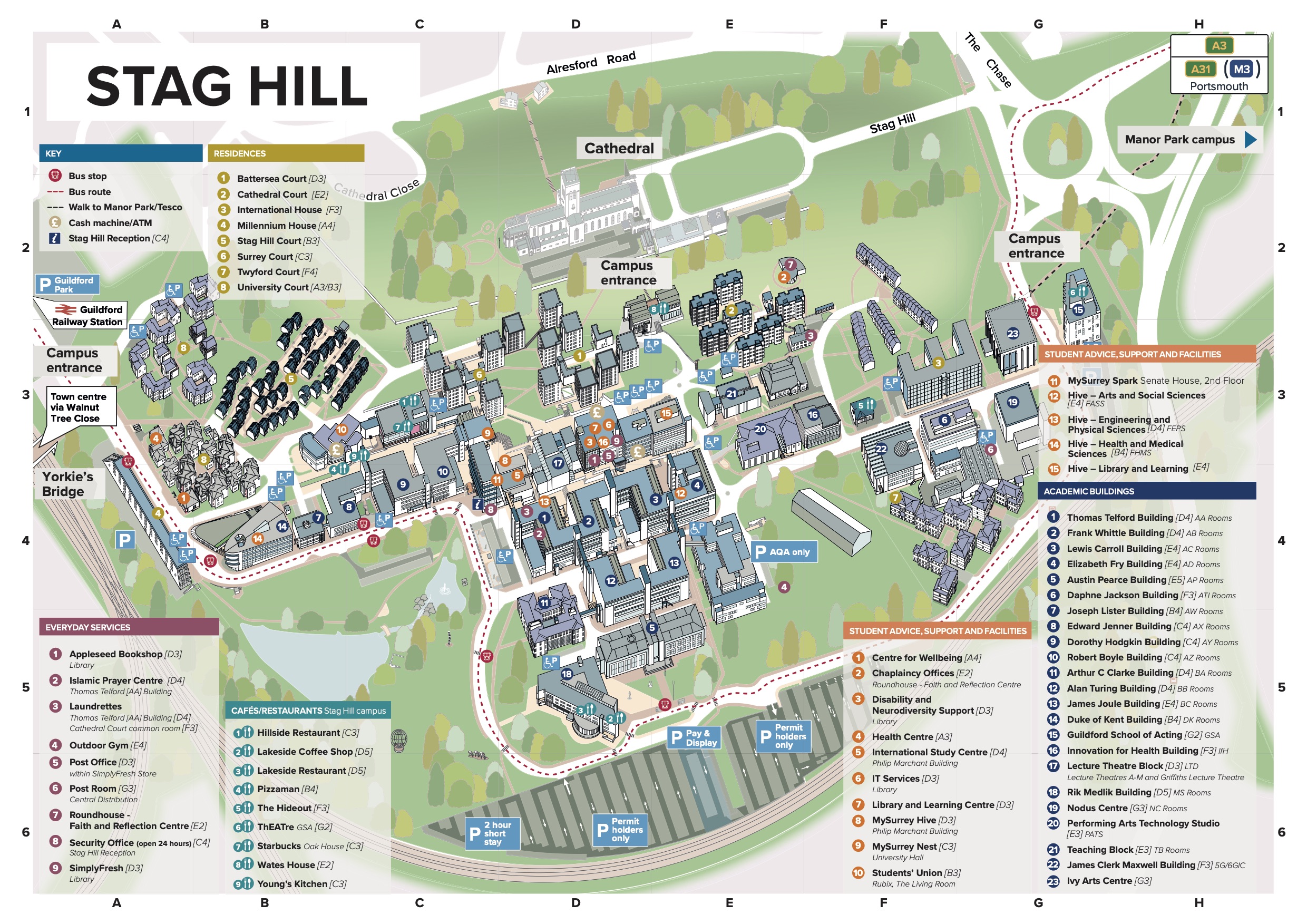 Surrey University Campus Map - Babb Mariam